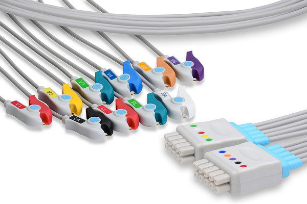Cables & Sensors GE Healthcare > Marquette Compatible EKG Leadwire – 2 Configurations, 10 Leads Pinch/Grabber