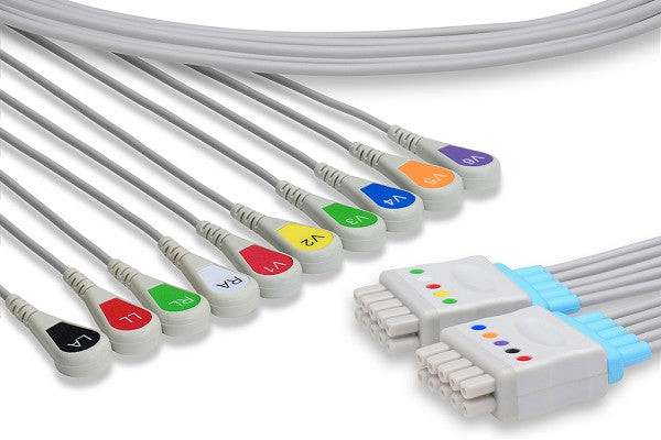 Cables & Sensors GE Healthcare > Marquette Compatible EKG Leadwire – 2 Configurations, 10 Leads Pinch/Grabber