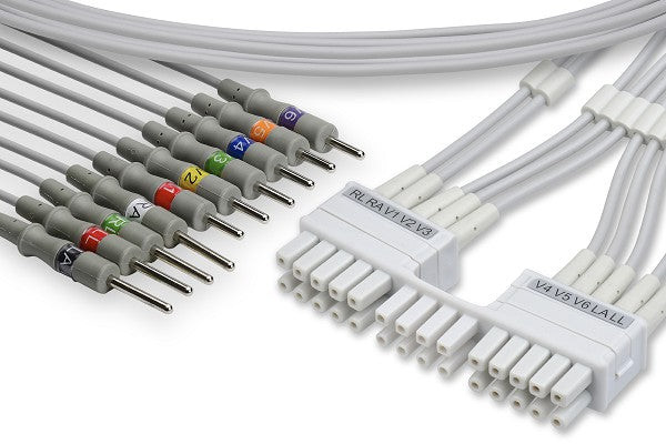 Cables & Sensors Mortara > Burdick Compatible EKG Leadwire – 10 Leads Banana, For Patient Monitoring