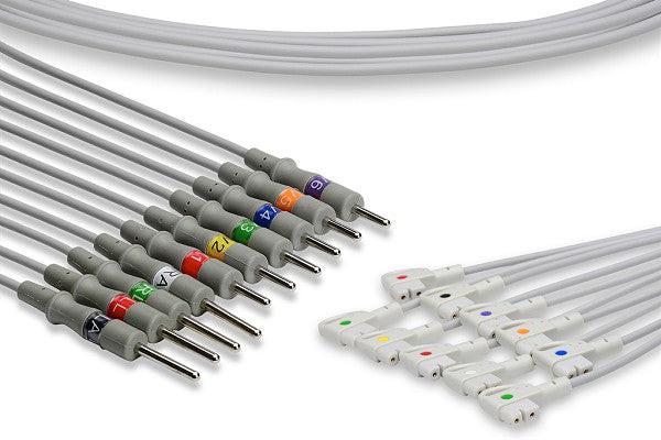 Cables & Sensors Philips Compatible EKG Leadwire 989803129161 – 10 Leads Banana, For Patient Monitoring