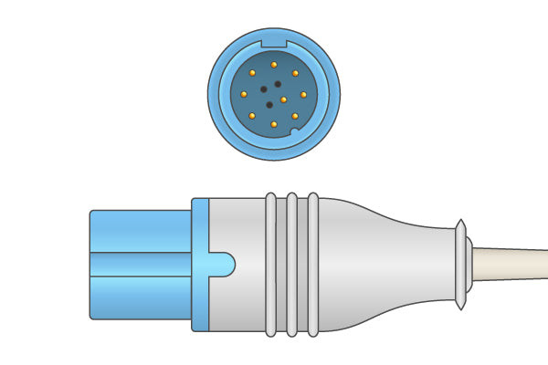 Cables & Sensors Biolight Compatible SpO2 Adapter Cable – 8 ft, For Patient Monitoring, For Biolight Equipment