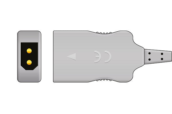 Cables & Sensors GE Healthcare > Marquette Compatible Temperature Adapter – Rectangular Dual Pin Connector