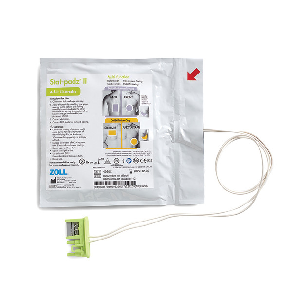 ZOLL Stat-Padz II Electrode, 12/Case – for AED Pro, E Series, Hospital and EMS Defibrillation
