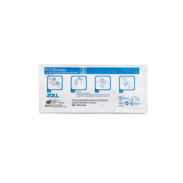 ZOLL ECG Rectangular Electrodes, 3 Per Pouch/600 Case – for AED Pro, E Series, Patient Monitoring Electrode