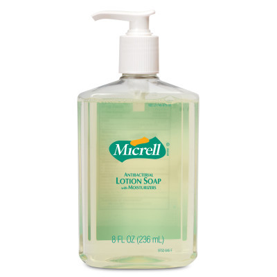 MICRELL Antibacterial Lotion Soap – 8 fl oz Pump Bottle – 8 oz Size – Packaged 12 per case