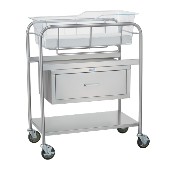 Blickman Bassinet with Drawer – 31 in W x 38 1/2 in H x 17 3/4 in D – with Storage Below – Steel Build