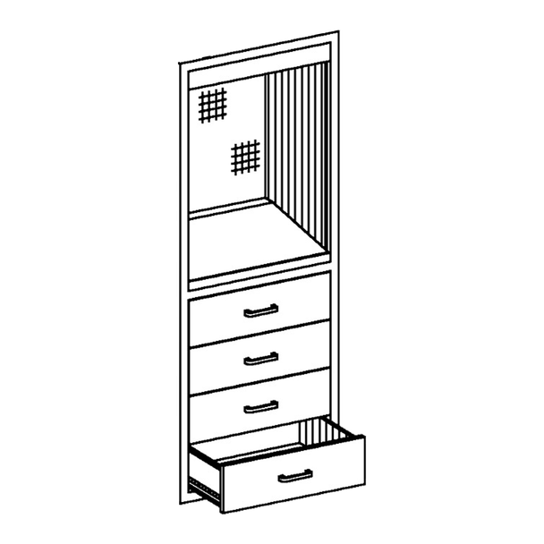 Blickman Medical Supply Cabinet with Desk – 24 1/8 in W x 60 in H x 18 in D – Stainless Steel Construction