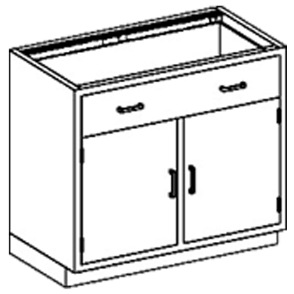 Blickman Double Base Medical Supply Cabinet – 35 in W x 35 3/4 in H x 22 in D – Stainless Steel Construction