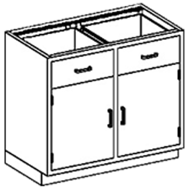 Blickman Double Base Medical Supply Cabinet – 35 in W x 35 3/4 in H x 22 in D – Stainless Steel Construction