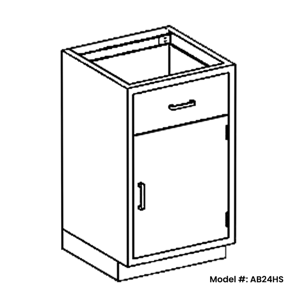 Blickman Single Base Medical Supply Cabinet – 24 1/8 in W x 35 3/4 in H x 22 in D – Medical Grade Casework