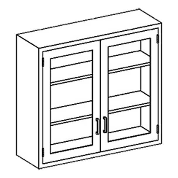 Blickman Medical Supply Wall Cabinet - Double Door – 35 in W x 30 in H x 13 in D – for Clinical Supply Storage