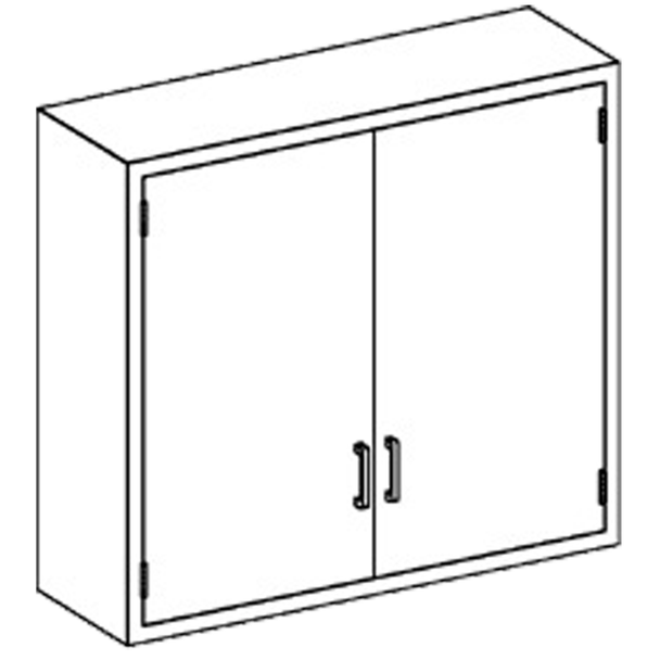 Blickman Medical Supply Wall Cabinet - Double Door – 35 in W x 30 in H x 13 in D – for Clinical Supply Storage