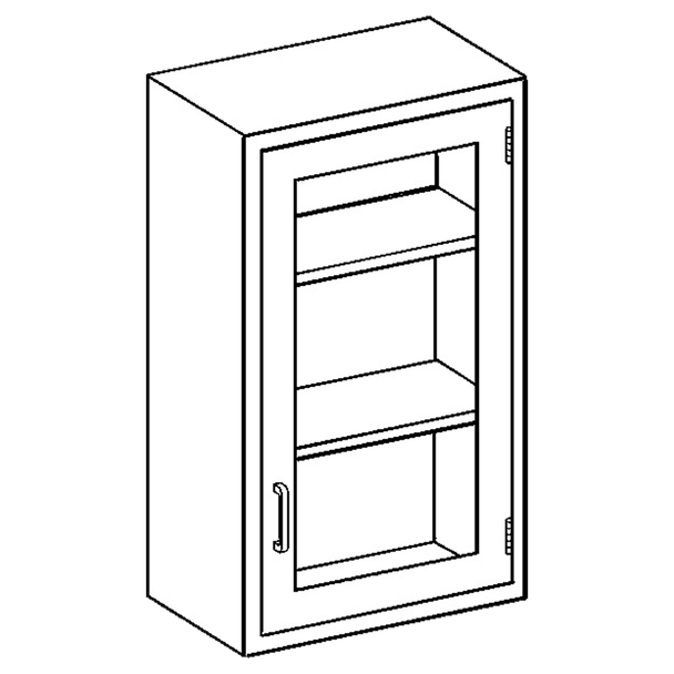 Blickman Medical Supply Wall Cabinet - Single Door – 24 3/4 in W x 30 in H x 13 in D – Medical Grade Casework