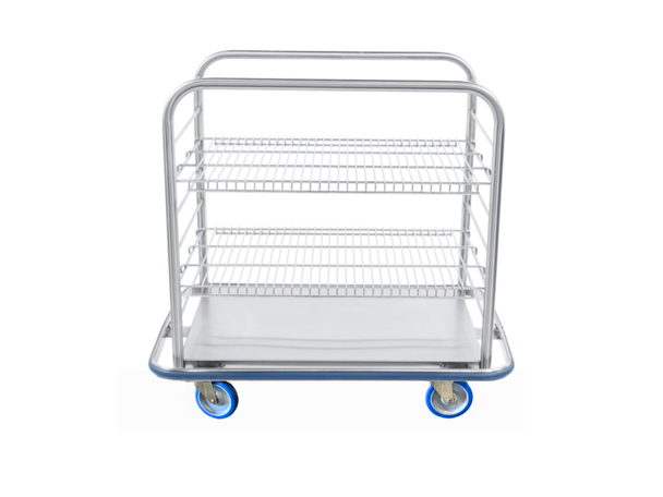 Blickman Open Case Cart – 42 in W x 40 3/4 in H x 29 in D – Fully Welded Stainless Steel – Steel Build