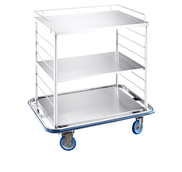Blickman Open Case Cart – 42 in W x 40 3/4 in H x 29 in D – Fully Welded Stainless Steel – Steel Build