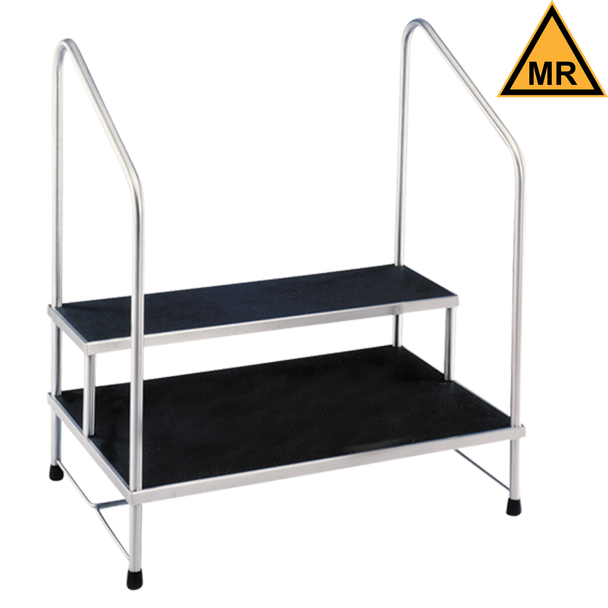 Blickman Double-Step Foot Stool – Stainless Steel Construction – for Exam and Operating Rooms – Steel Build