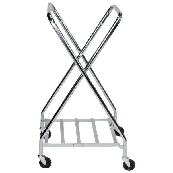 Blickman Folding Adjustable Hamper – Fully Welded Stainless Steel – with Swivel Casters – Easy-Access Shelves