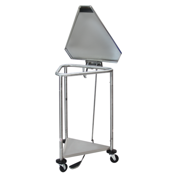 Blickman Space Saver Hamper – Stainless Steel Frame – for Soiled Linen Collection – with Foot Pedal Options