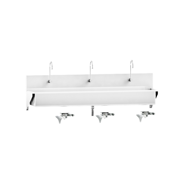 Blickman Windsor Scrub Sink (Triple Station) – Stainless Steel Construction – for Surgical Scrub Areas