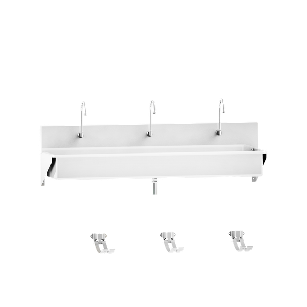 Blickman Windsor Scrub Sink (Triple Station) – Stainless Steel Construction – for Surgical Scrub Areas