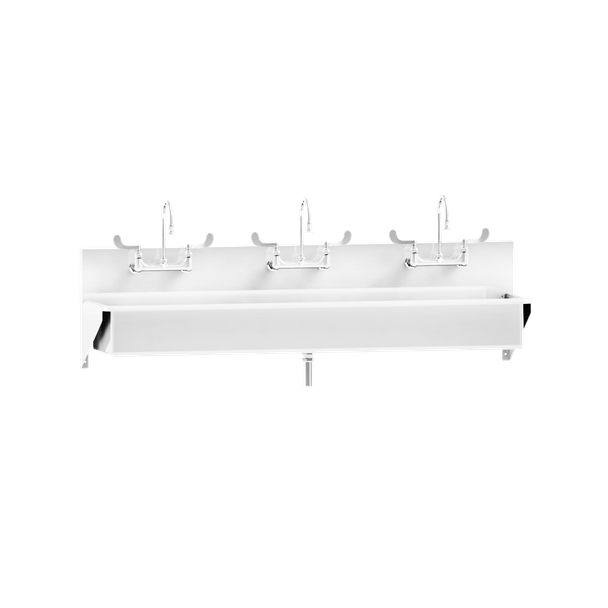 Blickman Windsor Scrub Sink (Triple Station) – Stainless Steel Construction – for Surgical Scrub Areas