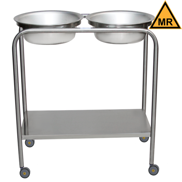 Blickman MR Double Basin Solution Stand – for Operating Room Use – Basin Ring Design – with Swivel Casters