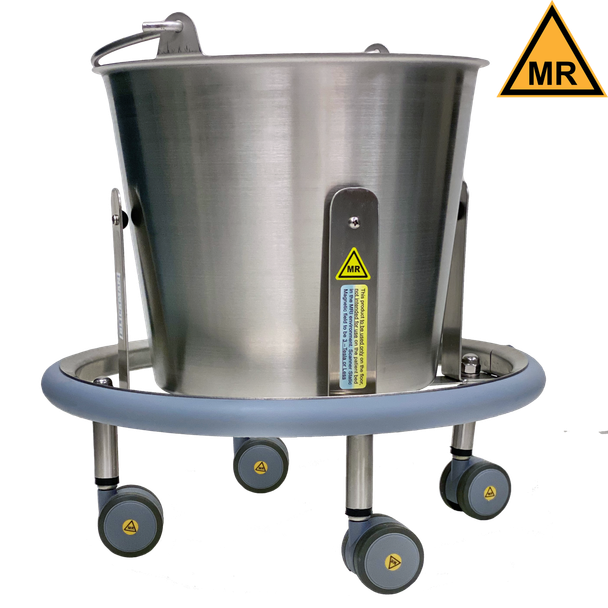 Blickman MR Kick Bucket – Stainless Steel Construction – Basin Ring Design – with Swivel Casters – Steel Build