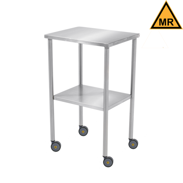 Blickman MR Howard Instrument Table – 16 in W x 34 in H x 30 in D – Stainless Steel Construction – Steel Build