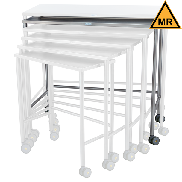 Blickman MR Nested Medical Table – Stainless Steel Construction – Lower Shelf and H-Brace – Steel Build