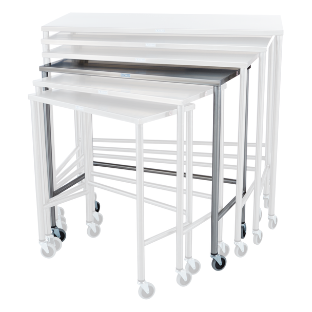 Blickman Nested Medical Table – Lower Shelf and H-Brace – for Operating Room Use – Medical Grade Work Surface
