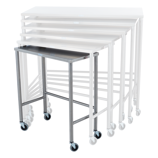 Blickman Nested Medical Table – Lower Shelf and H-Brace – for Operating Room Use – Medical Grade Work Surface