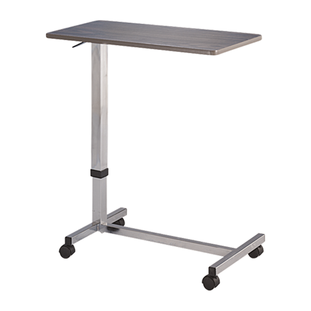 Blickman Overbed Table – Stainless Steel Construction – Lower Shelf and H-Brace – for Operating Room Use