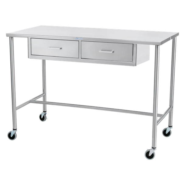Blickman Sawyer Instrument Table – 30 in W x 34 in H x 16 in D – Stainless Steel Construction – Steel Build