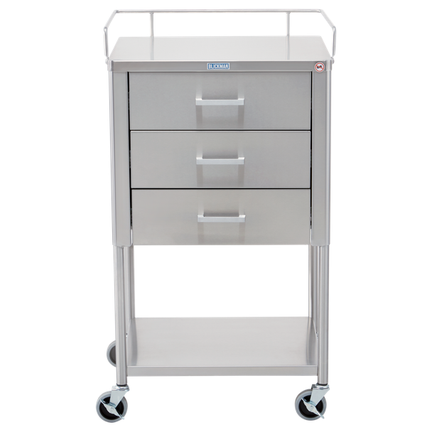 Blickman Medical Utility Table – 20 in W x 34 in H x 16 in D – Stainless Steel Construction – Steel Build