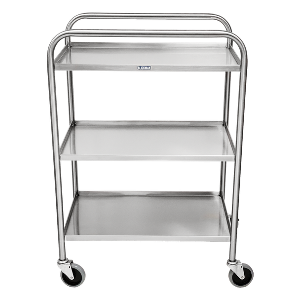 Blickman Medium Duty Utility Cart with Side Rails – 27 1/2 in W x 40 in H – with Swivel Casters – Steel Build