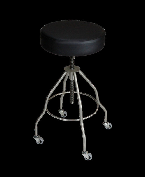 Blickman Passaic Revolving Exam Stool – 15 in Diameter – Height Adjustable Seat – Vinyl Upholstered Seat