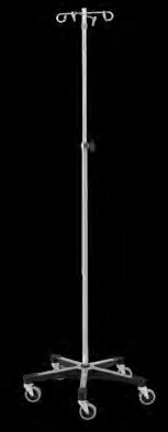 Blickman Thumb Control 5-Leg Stainless Steel IV Stand – Height Adjustable – Swivel Caster Base – Steel Build