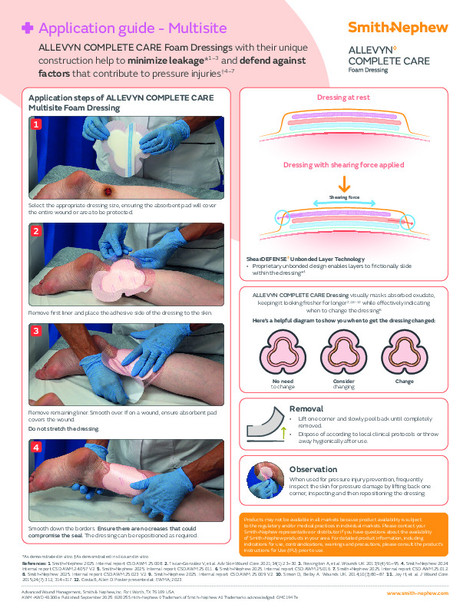 Smith & Nephew ALLEVYN COMPLETE CARE Silicone Foam Dressing – 11 Configurations – Sizes 3" x 3" to 6.7" x 6.8"