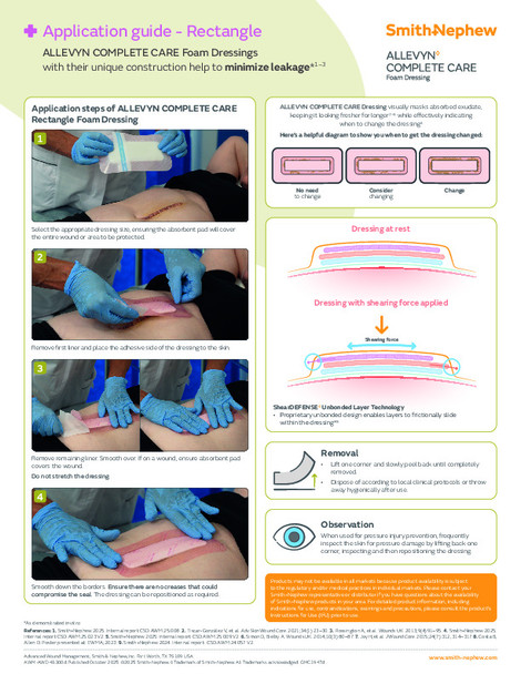 Smith & Nephew ALLEVYN COMPLETE CARE Silicone Foam Dressing – 11 Configurations – Sizes 3" x 3" to 6.7" x 6.8"