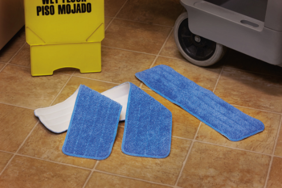 Albahealth PerfectClean Flat Mop – 2 Configurations – 11 in orange and 18 in blue sizes – Micro-Denier Fiber