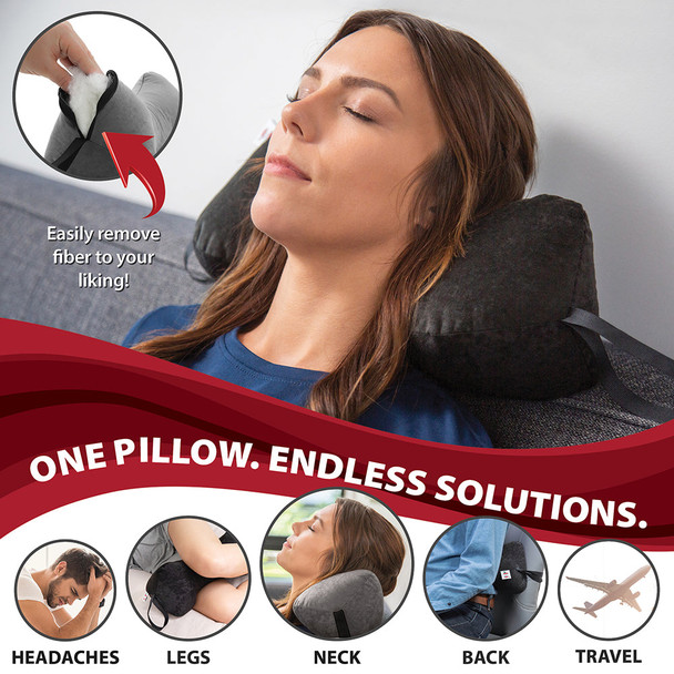Core Products Sleep Log Chiropractic Bone Shaped Neck & Cervical Pillow - Lumbar Support – 2 Configurations