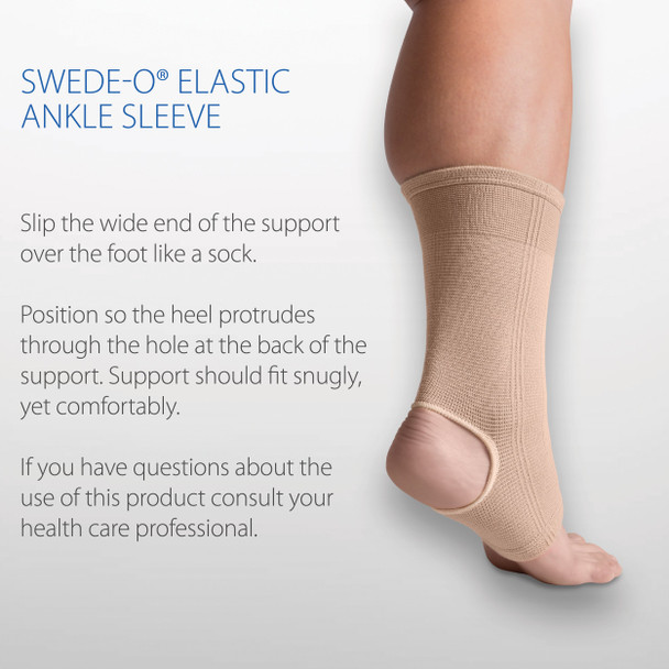 Core Products Swede-O Elastic Ankle Support Sleeve – 4 Configurations – Sizes Small to X Large