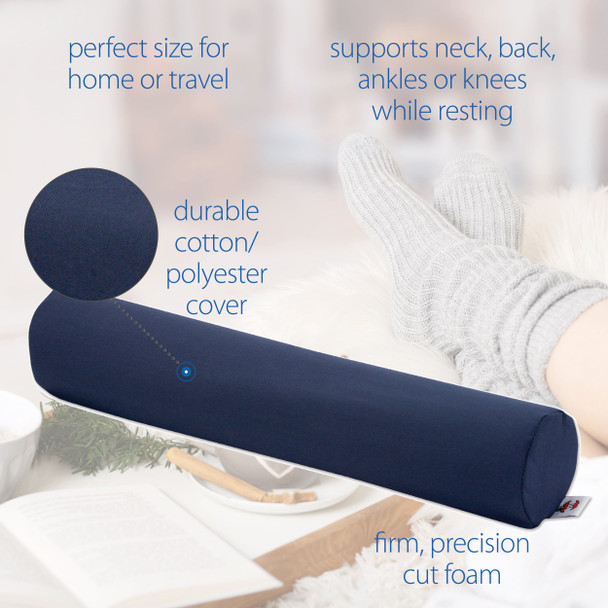 Core Products Cervical Foam Roll Blue Positioning Support – Single Configuration – 20" x 3.5"