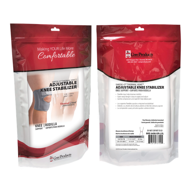 Core Products Swede-O Thermal Vent Adjustable Knee Stabilizer Brace – 2 Configurations – OEM Supply