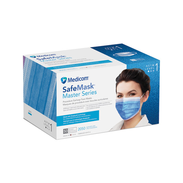 Medicom SafeMask Master Series Procedure Earloop Face Masks – 3 Configurations – ASTM Levels 1, 2 and 3