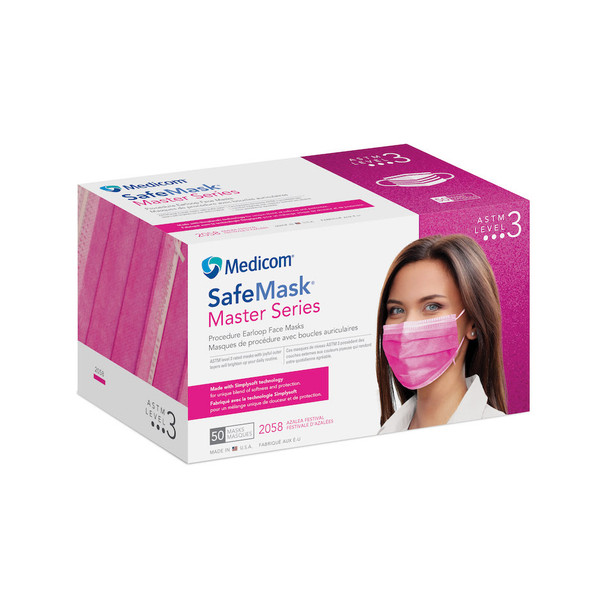 Medicom SafeMask Master Series Procedure Earloop Face Masks – 3 Configurations – ASTM Levels 1, 2 and 3