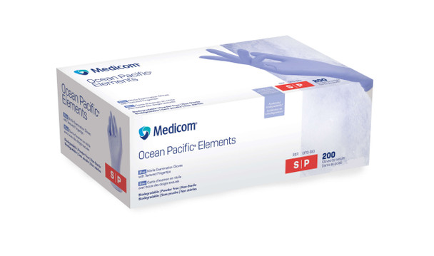 Medicom Ocean Pacific Elements Biodegradable Nitrile Exam Gloves – 5 Configurations – Sold as 200/bx, 10 bx/cs