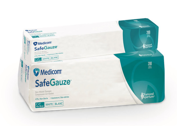 Medicom SafeGauze Premium Gauze Sponges – 3 Configurations – Sizes 2 x 2 in to 4 x 4 in – OEM Supply