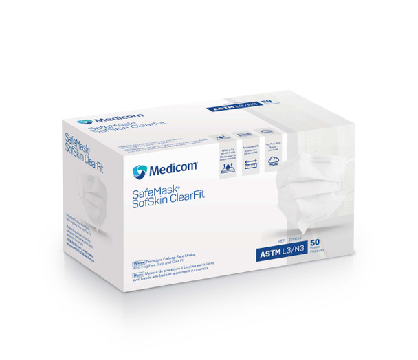 Medicom SafeMask SofSkin ClearFit Earloop Face Mask – Single Configuration – ASTM Level 3 – OEM Supply