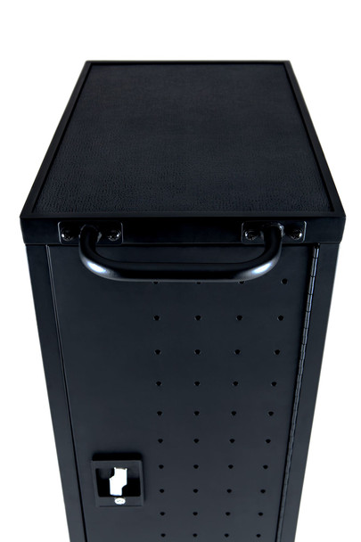 Luxor Secure Mobile 12-Device Laptop and Chromebook Charging Cart, Black Locking Design with AC Outlets